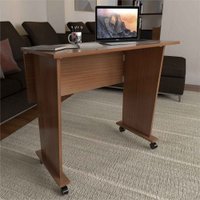 Mesa Escrivaninha Dobrável Wood Com Rodízio Amendoa - Pnr Móveis