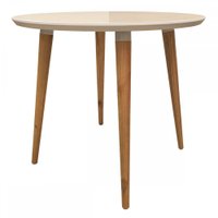 Mesa De Madeira Veneza Com Tampo De Vidro Off White 050.377 - Casa D