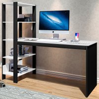 Mesa Escrivaninha Artemis 4 Prateleiras Preto/branco - Art Panta