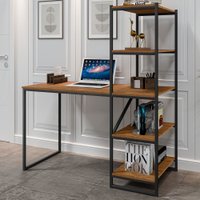 Mesa Escrivaninha Fit 4 Prateleiras Preto/canela Rústico - Art Panta