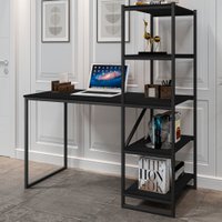 Mesa Escrivaninha Fit 4 Prateleiras Preto - Art Panta