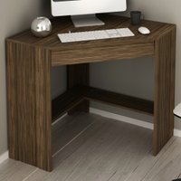 Mesa Escrivaninha De Canto 1 Gaveta Nogal Me4169 - Tecno Mobili