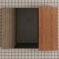 Armário De Banheiro 1 Porta 3 Prateleiras Amêndoa Bn3602 - Tecno Mobili