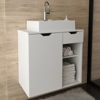 Armário De Banheiro 1 Porta 1 Gaveta Branco Bn3605 - Tecno Mobili