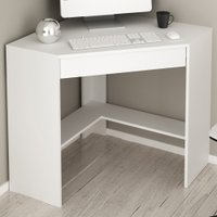 Mesa Escrivaninha De Canto 1 Gaveta Branco Me4169 - Tecno Mobili