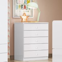 Cômoda Infantil Pique-esconde 5 Gavetas Branco - Henn