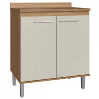 Balcão De Cozinha 2 Portas 1 Prateleira Co8200 Naturalle/cristalo - Decibal Móveis