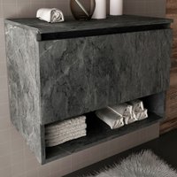 Armário De Banheiro 1 Porta 1 Prateleira Mármore Lunar Bn3606 - Tecno Mobili