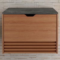 Armário De Banheiro 1 Porta 1 Gaveta Amêndoa/mármore Lunar Bn3613 - Tecno Mobili