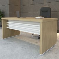 Mesa Para Escritório Tamburato Carvalho/branco - Artany Móveis