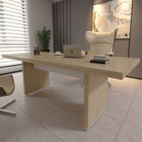 Mesa Para Escritório Tamburato Carvalho/branco - Artany Móveis