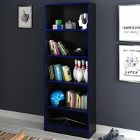 Estante Para Livros 4 Prateleiras Preto/azul Me4141 - Tecno Mobili