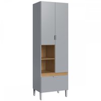 Paneleiro 2 Portas 1 Gaveta 100% Mdf Griseo/naturalle Co9210 - Decibal