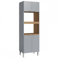 Torre Quente 4 Portas 2 Prateleiras 100% Mdf Co9400 Griseo/naturalle Co9400 - Decibal