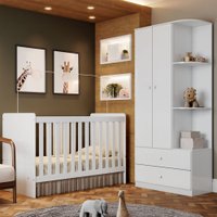 Quarto De Bebê Completo Thaiany 2 Portas 2 Gavetas Branco - Bci Móveis