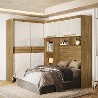 Quarto Modulado Moval Florenca Flex - Cor: Freijo/Off White