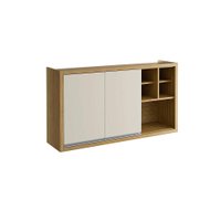 Armário Aéreo Ditália Aspen 1,20 2 Pt Nicho CD-211 Carvalho/Branco
