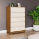 Comoda Henn Andria 5 Gavetas Nature/Off White