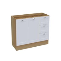 Balcão de Cozinha Ditália Denver Riviera com Branco CD-1014