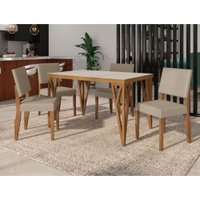 Conjunto De Mesa Toq Mobile Julieta Tp Sigma 1,36x90 4 Cadeiras Iris