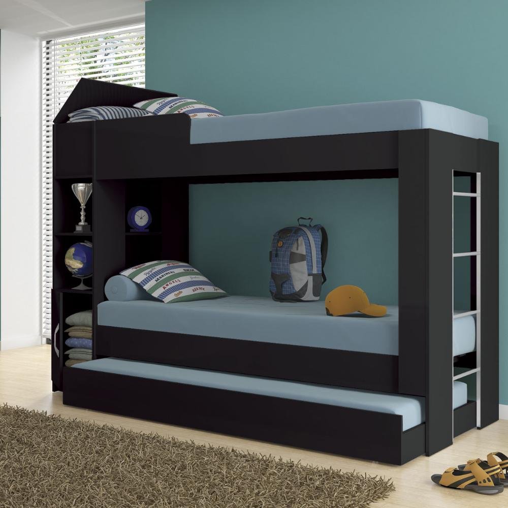 Beliche Cama Auxiliar Ditália Treliche CM-15 Preto