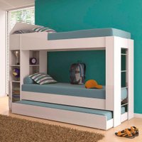Beliche Cama Aux C/ 3 Colchões Ditália Treliche CM-15 Branco