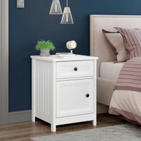 Mesa de Cabeceira Ditália 1 Gaveta 1 Porta DM-114 Branco