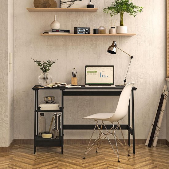 Mesa Escritório Escrivaninha Ditália MC-190 Preto