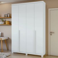 Guarda-Roupa / Roupeiro Solteiro Alonzo 4 Portas 2 Gavetas 100% MDF Móveis Lopas 59957.58.8 - Branco