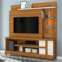 Estante Para Tv Até 55 Polegadas Alan 1 Porta 4 Prateleiras Com Rodízios  841130 - Marrom