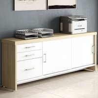 Armário Para Escritório Tamburato 2 Portas Móveis 006206 - Branco