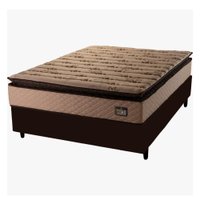 Cama Box Casal Colchão Espuma D33 Pillow Top Van Gogh 138x188x67cm Marrom Hellen - Suporta até 120kg