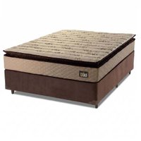 Cama Box Casal Colchão Espuma D33 Pillow Top Van Gogh 138x188x67cm Marrom Hellen - Suporta até 120kg