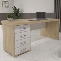 Mesa Para Escritório Tamburato 4 Gavetas Móveis 006212 - Marrom