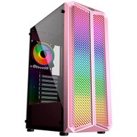 Gabinete Gamer OEX Haven GH300 Rosa tipo ATX Lateral em Vidro