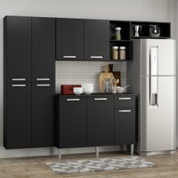 Cozinha Completa Compacta Pequim Sun Multimóveis com Balcão MP3000.130 Preto