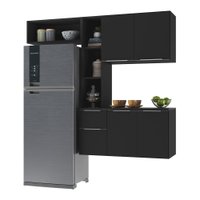 Cozinha Compacta Multimóveis Sofia FG2005 com Armário e Balcão FG2005.130 Preto