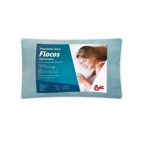 Travesseiro Castor Sleep Flocos Selecionados 40x60x11cm Branco