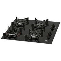 Cooktop Fischer 26342 Fit Line a Gás 4 Bocas Mesa de Vidro Preto Bivolt