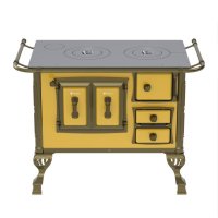 Fogao A Lenha N 1 Colonial Amarelo Sem Tampa Saída Direita ou Esquerda