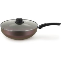 Frigideira Wok 28cm Antiaderente com Tampa Panela Grande Aura Furta Cor 35228