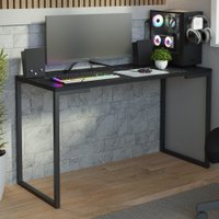 Mesa de Escritório Industrial Preta 120cm Nero Marquina Madesa