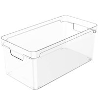 Organizador Multiuso Empilhável 30x15x13cm Caixa Organizadora Com Alças Clear OU OC300NT Natural