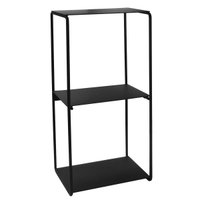 Prateleira Dupla Retangular Nicho Estilo Industrial Decorativo Fosco 31492 Preto