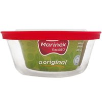 Pote Redondo De Vidro 600ml Pequeno com Tampa Plástica Facilitá Marinex GD16312011N Transparente