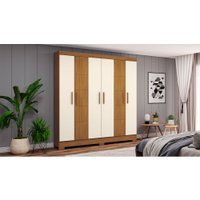 Guarda-Roupa / Roupeiro Casal 6 Portas B73-127 Caemmun - Nature/Off White