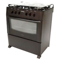 Fogão de Piso Braslar Top Glass Black 5 Bocas Acendimento Automático - Preto