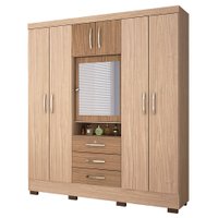 Guarda-Roupa / Roupeiros Grafite com 7 Portas 3 Gavetas Colibri - Riviera com Malbec Fosco