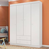 Guarda-Roupa / Roupeiro Infantil Phoenix Helena 4 Portas 8657 - Branco