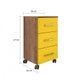 Gaveteiro com 3 gavetas e rodízios flex color Pietra  - Avela/Amarelo